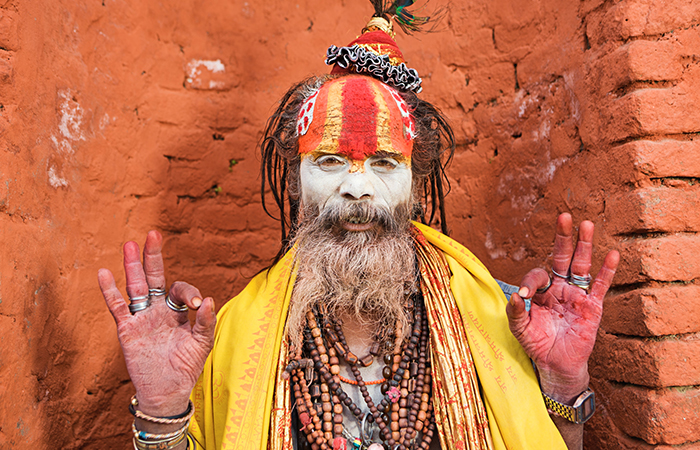 A picture of a sadhu in Kathmandu, Nepal